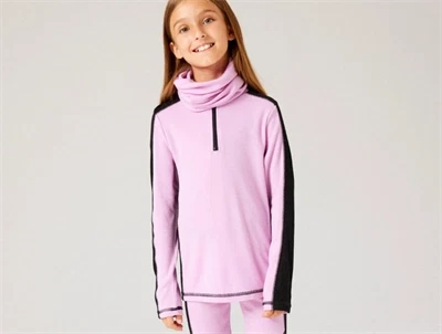 Name It merinould bluse i rosa nuance med sorte detaljer