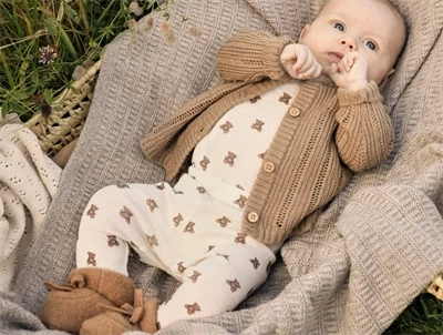 Lil\' Atelier leggings i turtledove melange uld modal til baby