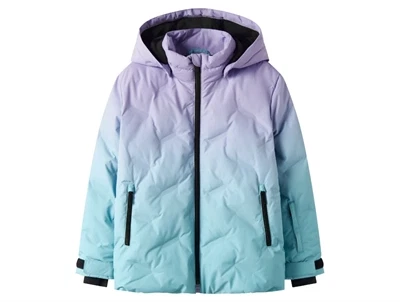 Front af lilla Name It skijakke til piger