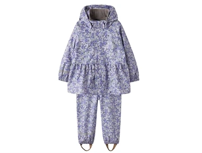 Name It regnsæt lavender med blomsterprint