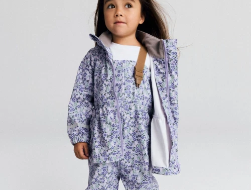 Name It regnsæt lavender med blomsterprint