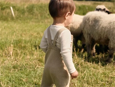 Lil\' Atelier body i turtledove melange uld modal til baby