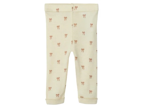 Lil\' Atelier leggings turtledove melange i uld modal med sløjfeprint