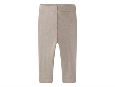 Lil' Atelier merinould leggings i gråbeige nuance