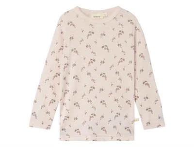 Lil' Atelier bluse morganite berry i merinould med print