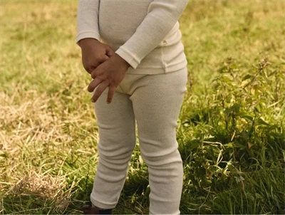 Lil\' Atelier leggings i turtledove melange uld modal til børn