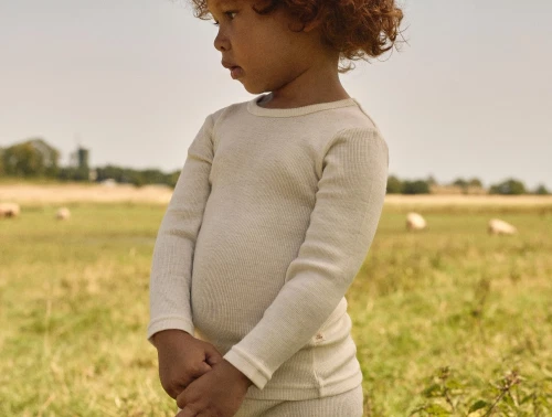 Lil\' Atelier bluse i turtledove melange uld modal til børn