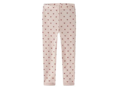 Lil\' Atelier merinould leggings i lyserød nuance med hjerteprint