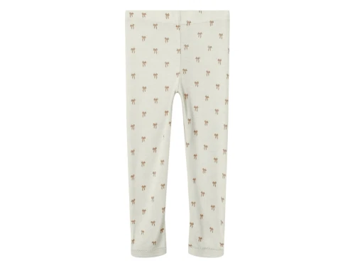 Lil\' Atelier leggings turtledove melange i uld modal med sløjfeprint