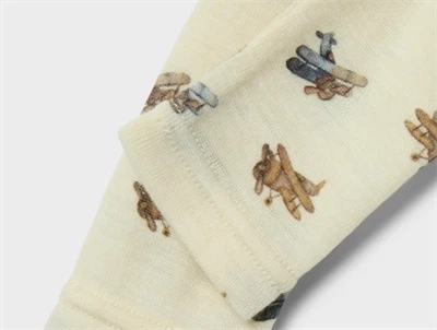 Detalje af Lil\' Atelier leggings i turtledove melange uld modal