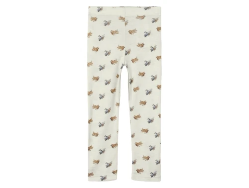 Lil\' Atelier leggings turtledove melange i uld modal med flyprint
