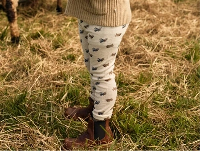 Lil\' Atelier leggings i turtledove melange uld modal til børn