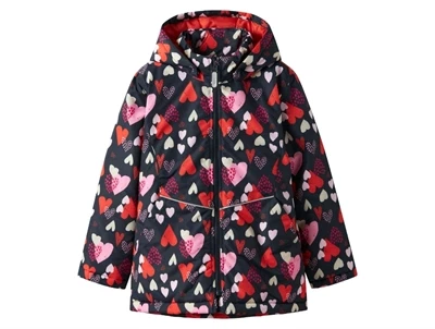 Name It jakke dark sapphire med hjerteprint forfra