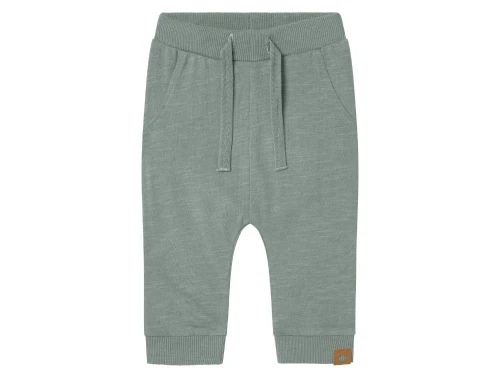 Name It bukser i farven slate gray med justerbar talje set forfra