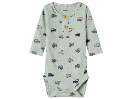 body fra Name It i farven aqua gray med bilprint