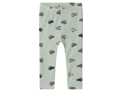 leggings fra Name It i aqua gray med bilprint set forfra