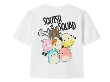 t-shirt fra Name It i hvid med Squishmallows print på ryggen
