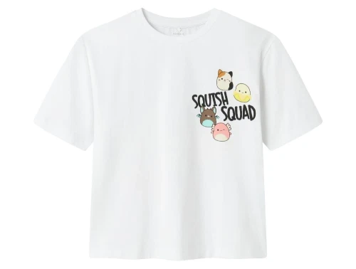 t-shirt fra Name It i hvid med Squishmallows print på brystet