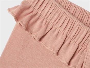 Detaljebillede af Lil\' Atelier leggings i misty rose med flæsekant