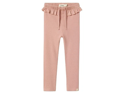 Lil\' Atelier leggings i farven misty rose med flæsekant