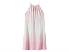 name it midi dress i lyserød med buet kant og sløjfe i ryggen, set bagfra