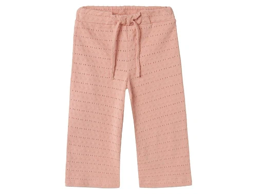 bukser fra Lil\' Atelier i farven misty rose med hulmønster og justerbar talje