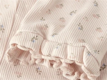 Lil\' Atelier leggings i peach blush med flæsekant