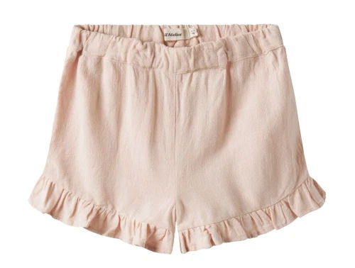 Lil\' Atelier shorts i peach blush med flæsekant Lil\' Atelier shorts med justerbar talje og vævet struktur