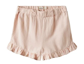 Lil' Atelier shorts i peach blush med flæsekant Lil' Atelier shorts med justerbar talje og vævet struktur