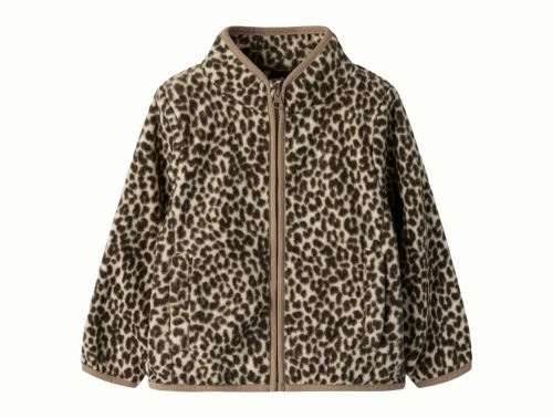 Name It fleecejakke i råhvid nuance med leopardprint