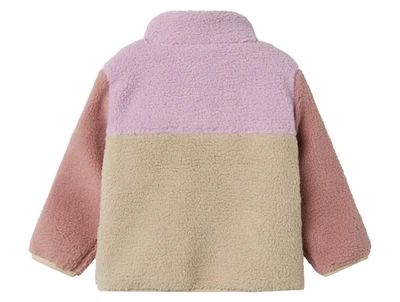Name It teddyjakke violet med farveblokke bagside