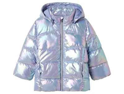 Name It pufferjakke violet med aftagelig hætte forside