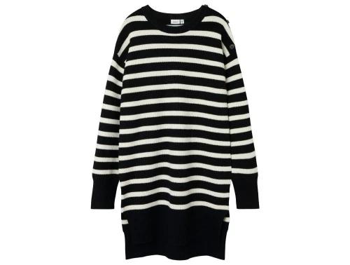 Name It strikkjole sort med striber