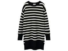 Name It strikkjole sort med striber