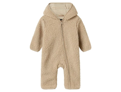 Name It teddy køredragt i pure cashmere set forfra