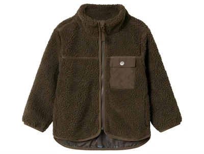 Name It teddyjakke i morel med brystlomme forside
