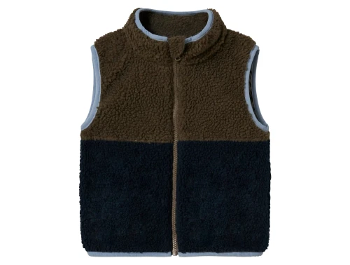 Name It teddyvest i morel og navy med høj hals forside