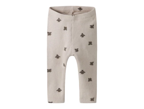 Name It leggings i råhvid nuance med bi print