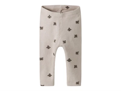 Name It leggings i råhvid nuance med bi print