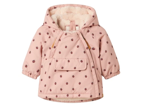 Lil\' Atelier jakke i rosa med mariehøneprint og teddyfoer