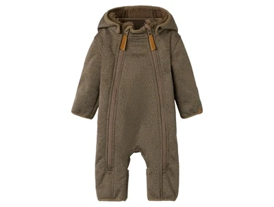 Lil' Atelier køredragt softshell brun Shitake Melange forfra