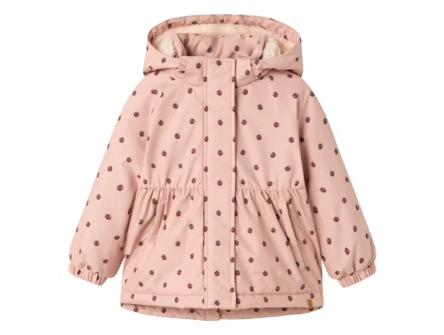 Lil\' Atelier jakke i rosa med mariehøneprint forfra