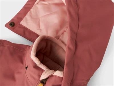 Lil\' Atelier flyverdragt i rosa withered rose med blødt fleecefor i hætten