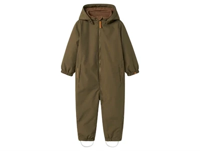 Lil' Atelier flyverdragt i grøn sea turtle med lynlås og hætte