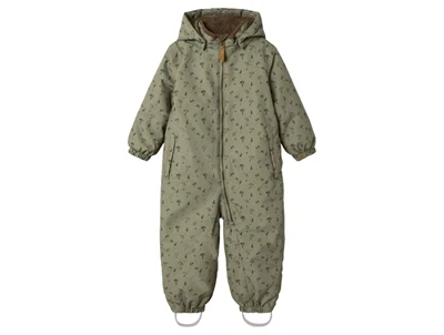 Lil\' Atelier flyverdragt i brun overland trek med svampeprint og hætte