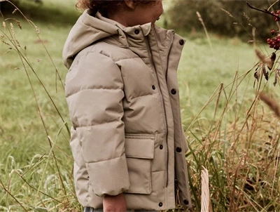 Barn med Lil\' Atelier pufferjakke grøn