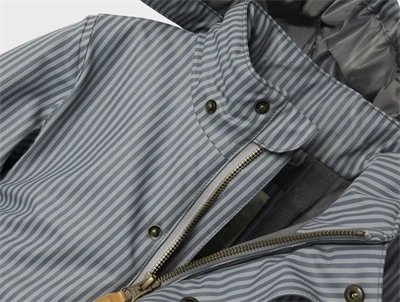 Lil\' Atelier regnsæt grey med striber og fleecefor lynlås detalje