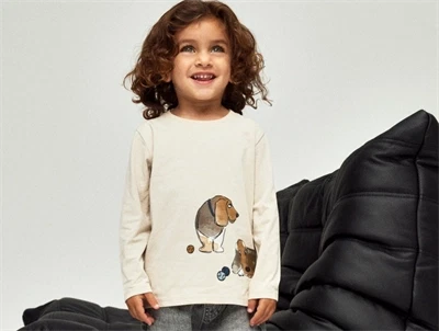 Name It bluse peyote med hundeprint