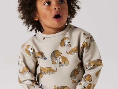 Name It sweatshirt peyote med hundeprint