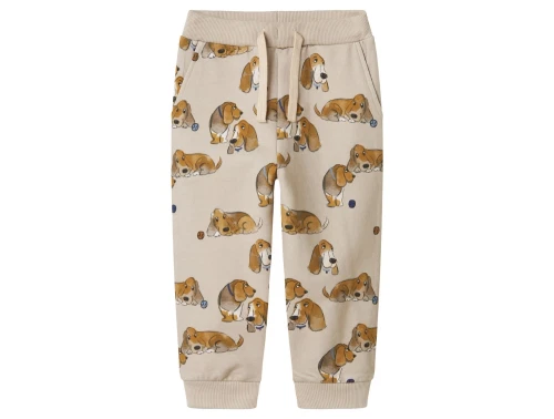 Name It sweatpants i råhvid nuance med hundeprint